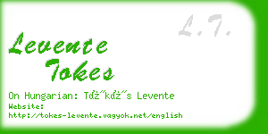levente tokes business card